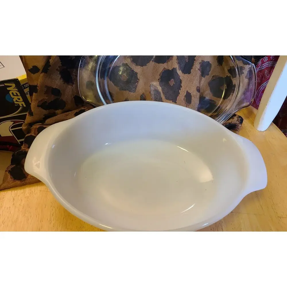 Fire King Casserole Dish Harvest Vegetable Baking 1.5 quart lid thanksgiving 433 - Picture 4 of 6